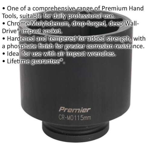 Loops 115mm Forged Deep Impact Socket - 1 Inch Sq Drive - Chromoly Wrench Socket 1