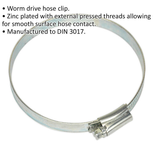 Loops 30 PACK Zinc Plated Hose Clip - 80 to 100mm Diameter - External Pressed Threads 1