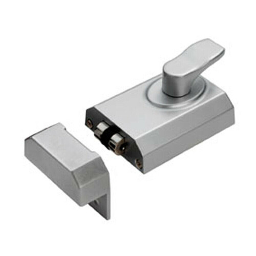 Loops Contract Rim Cylinder Rollerbolt Nightlatch 60mm Satin Chrome Door Lock 1
