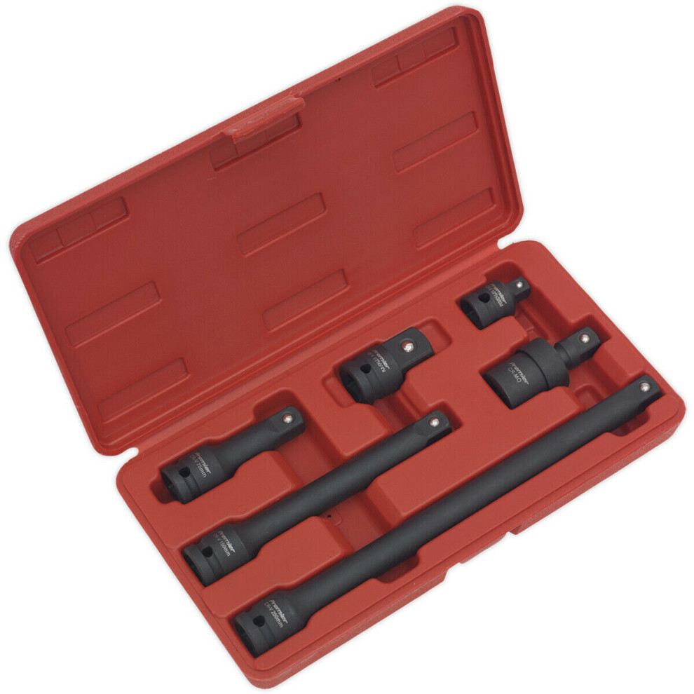 Loops 6 Piece Impact Adaptor & Extension Bar Set - 1/2" Sq Drive - Universal Joint