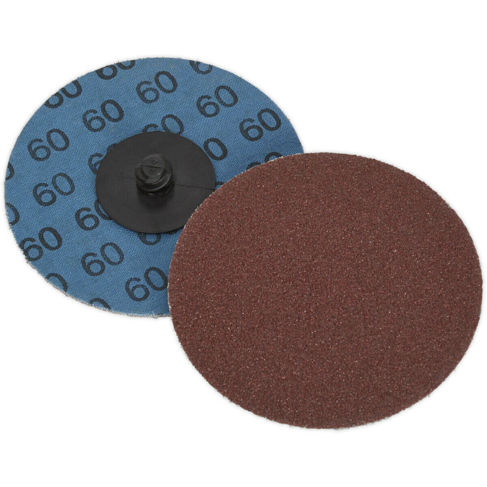 10 Pack - 75Mm Quick Change Mini Sanding Discs - 60 Grit Aluminium Oxide Sheet 5056524296622