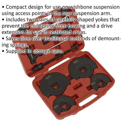 Loops 1000kg Coil Spring Compressor For Wishbone Suspension - Rear Arm Yokes Set 1