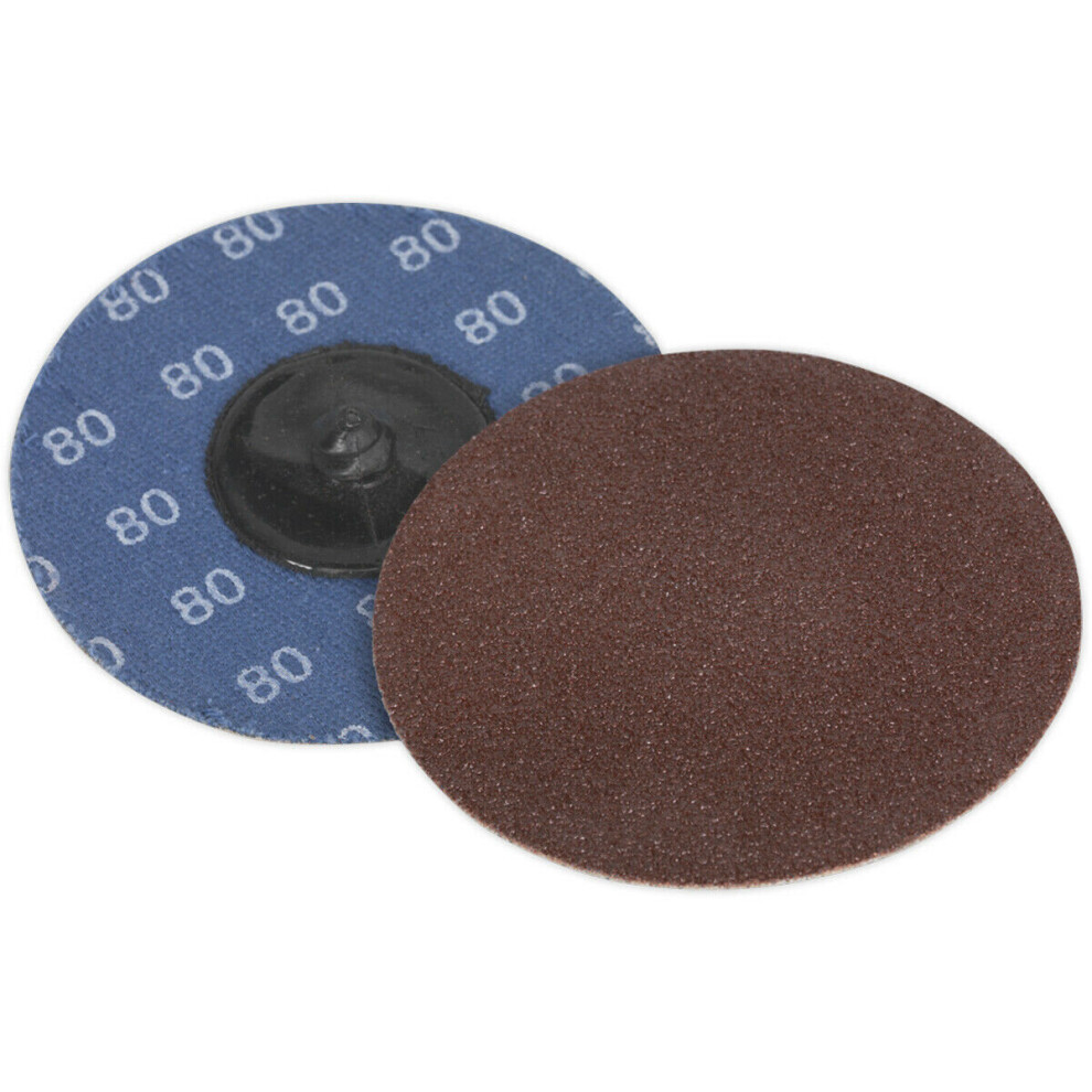 Loops 10 Pack - 75Mm Quick Change Mini Sanding Discs - 80 Grit Aluminium Oxide Sheet