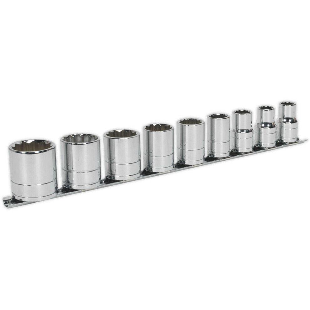 Loops 9 Pack - Whitworth Socket Set - 1/2" Imperial Square Drive 12 Point High Torque