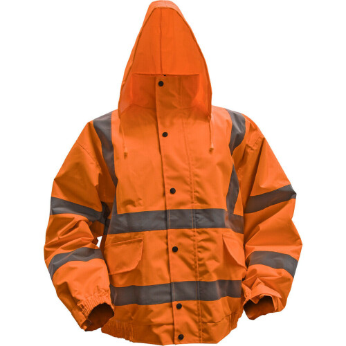 Loops LARGE Orange Hi-Vis Jacket with Quilted Lining - Elasticated Waist - Work Wear 2