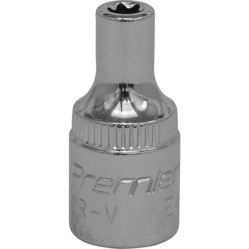 E4 TRX Star Socket Bit - 1/4" Square Drive - PREMIUM Drop Forged Head Knurled