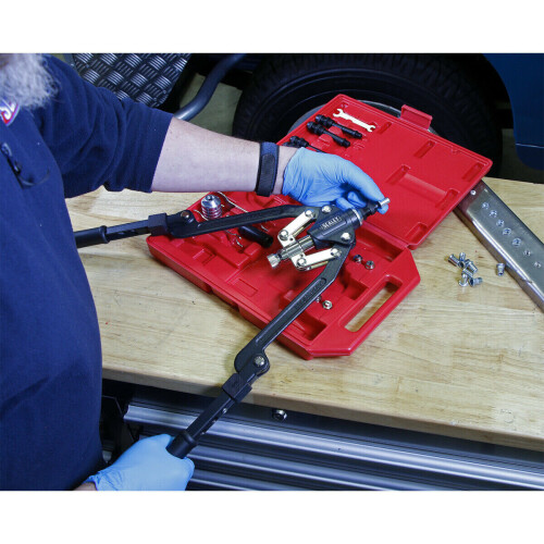 Loops Rivet & Threaded Nut Rivet Kit - Premium Adjustable Nozzle Hand Rivet Gun to M10 2