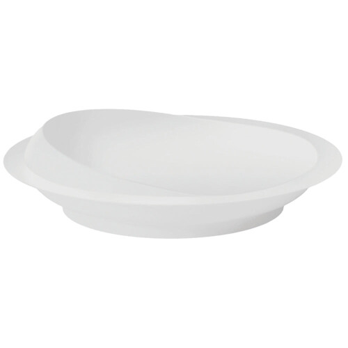 White Plastic Scoop Plate - Removable Suction Cup Base - Independent Dining Aid 2