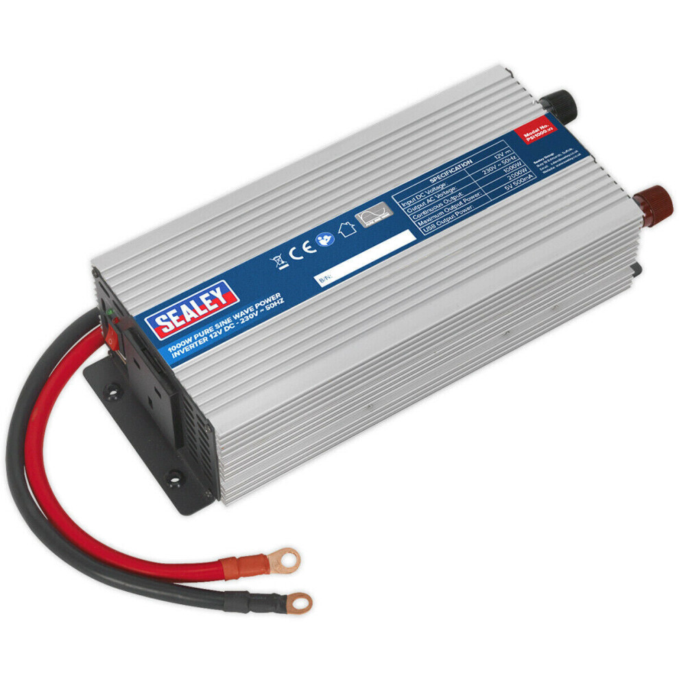 1000W Power Inverter - 12V DC to 230V 50Hz - Pure Sine Wave - High Performance