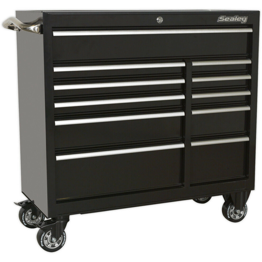 1055 X 460 X 1050Mm 11 Drawer Black Portable Tool Chest Locking Mobile Storage 5056524295496
