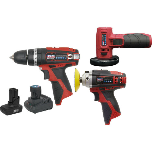 Loops 3x Cordless Power Tool Bundle & 2x Batteries Hammer Drill Polisher Angle Grinder 2