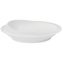 White Plastic Scoop Plate - Removable Suction Cup Base - Independent Dining Aid