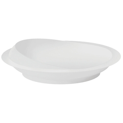 White Plastic Scoop Plate - Removable Suction Cup Base - Independent Dining Aid