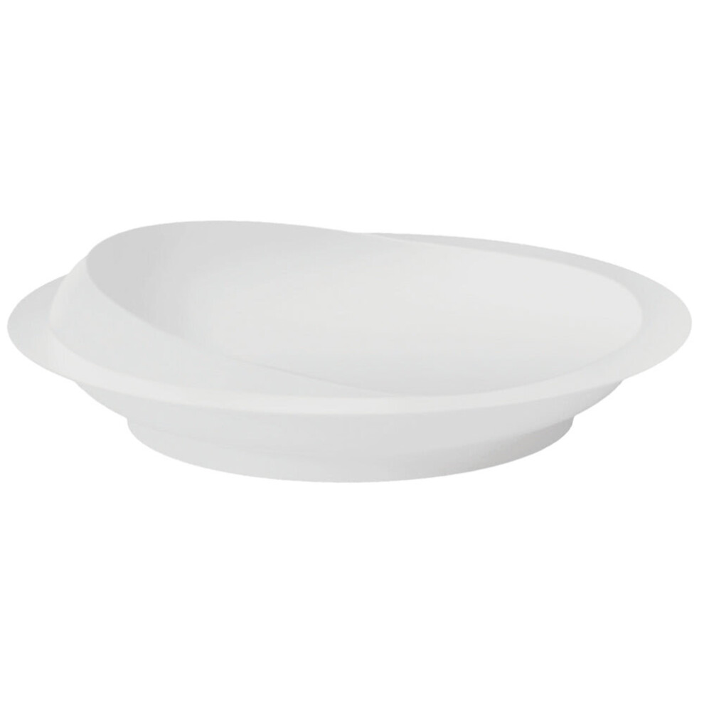 Aidapt White Plastic Scoop Plate - Removable Suction Cup Base - Independent Dining Aid