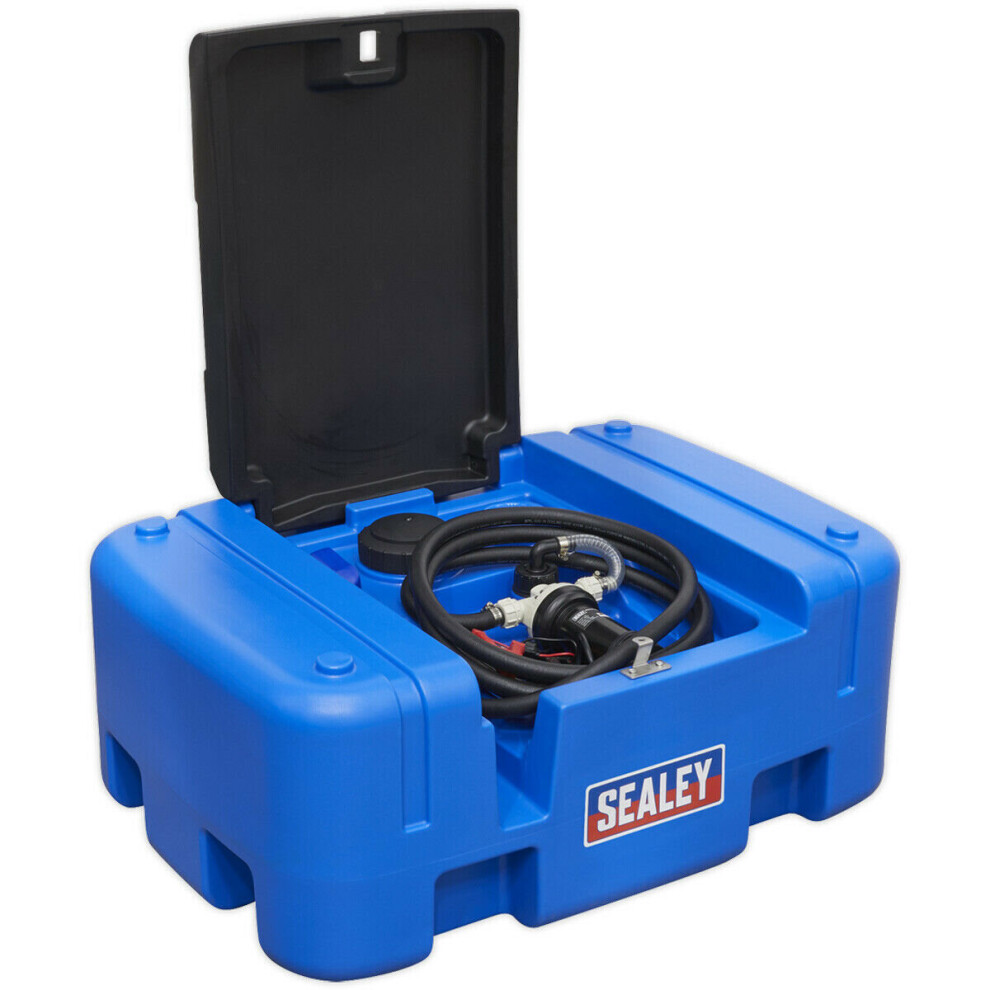 200L Portable AdBlue Tank - 12V Electric Pump - Automatic Fuel Nozzle - HDPE