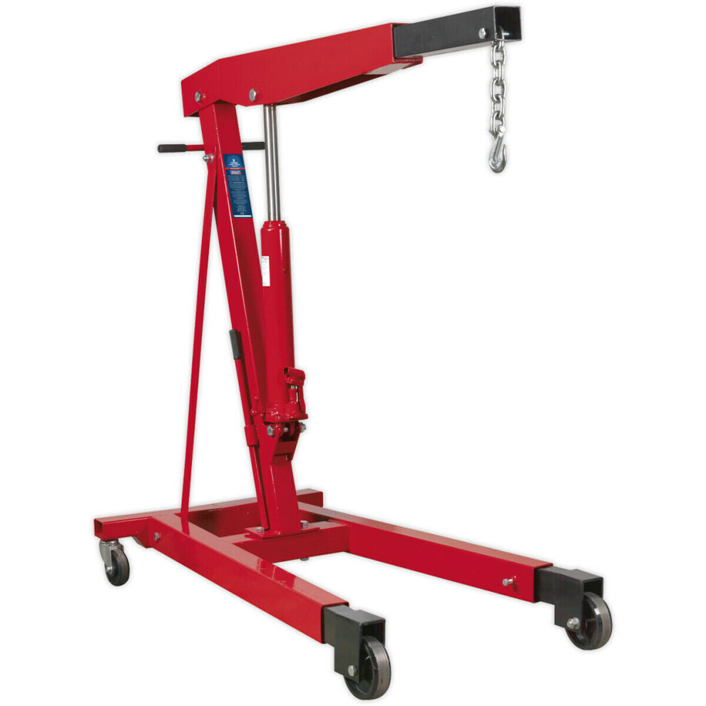 3 Tonne Fixed Frame Engine Crane with Extendable Legs - Heavy Duty Castors