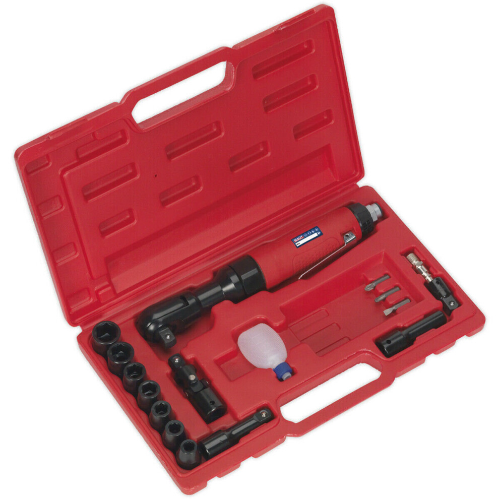 Air Ratchet Wrench Kit - 1/2" Sq Drive - WallDrive Impact Sockets - 1/4" BSP
