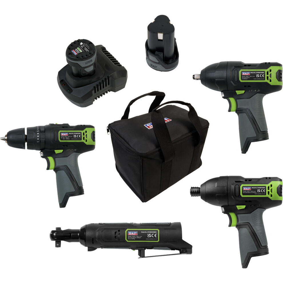 Loops 4X Cordless Power Tool Bundle & 2X Batteries - Hammer Drill Impact Driver Wrench