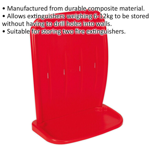 Loops Fire Extinguisher Stand - Durable Composite Material - Holds Two Extinguishers 1