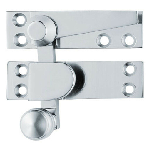Loops Quadrant Arm Sash Window Fastener 70 x 20mm 35mm Projection Polished Chrome 1
