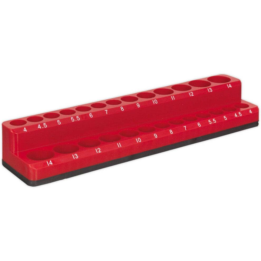 Loops 1/4" Drive Magnetic Socket Holder - Deep & Standard - 26 Slot Metric Bit Holder