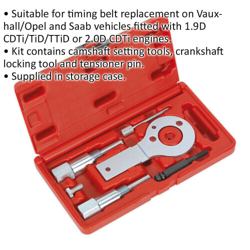Loops Diesel Engine Timing Tool Kit - BELT DRIVE - For Vauxhall SAAB 1.9 TTiD 2.0 CDTi 1