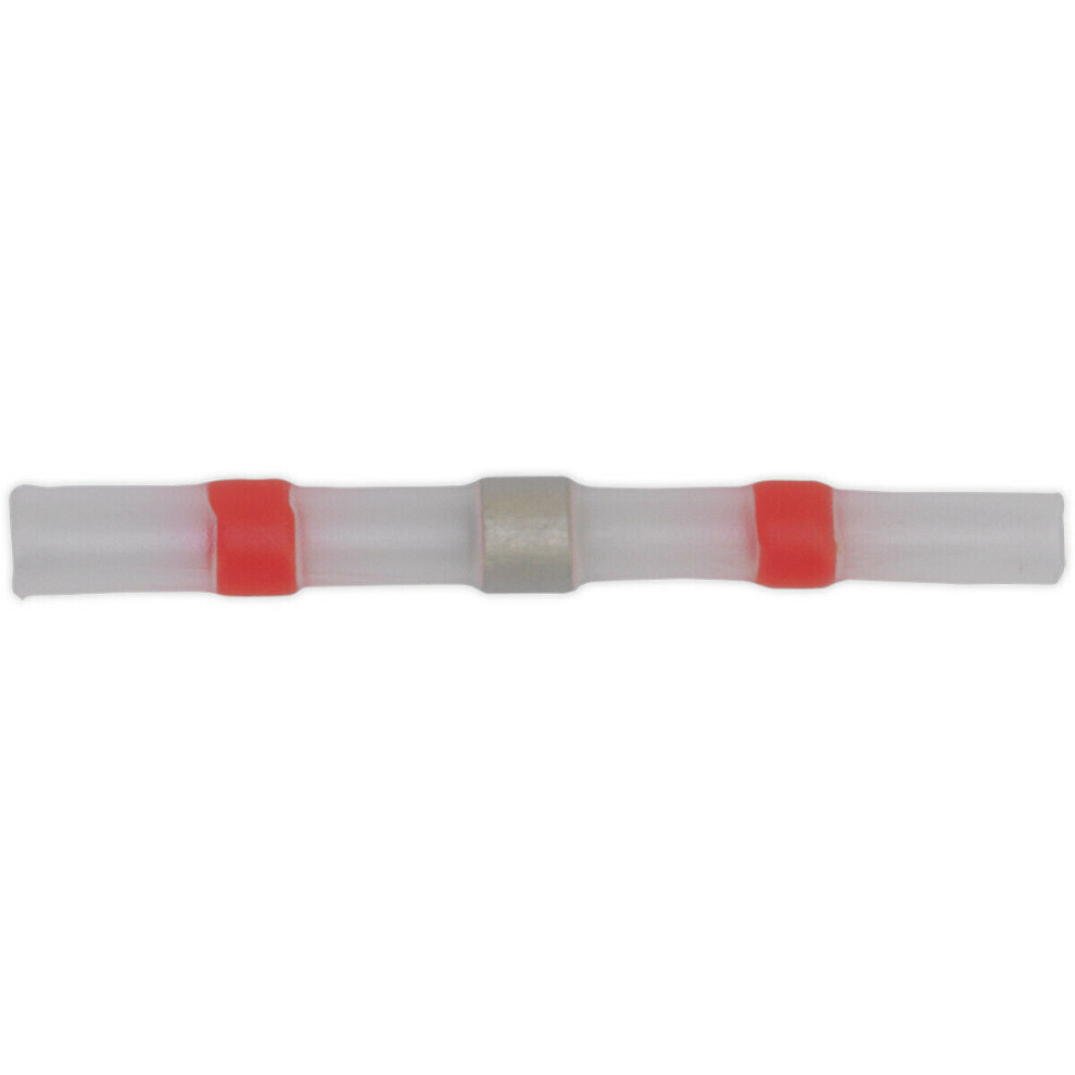 Loops 25 Pack Red Heat Shrink Solder Butt Connector Terminal - 22 To 18 Awg Cable
