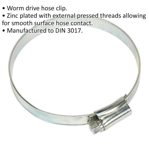 Loops 30 PACK Zinc Plated Hose Clip - 70 to 89mm Diameter - External Pressed Threads 1