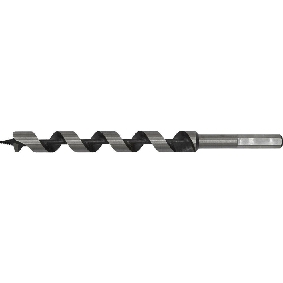 Loops 18 X 235Mm Hardened Auger Wood Drill Bit - Hexagonal Shank - Woodwork Timber