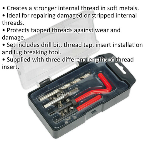 Loops M8 x 1.25mm Thread Repair Kit - Drill Bit - Thread Tap - Lug Breaking Tool 1