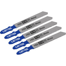 5 PACK - 92mm METAL Jigsaw Blade Set - 11 / 14 TPI - Milled & Wavy Teeth Fine