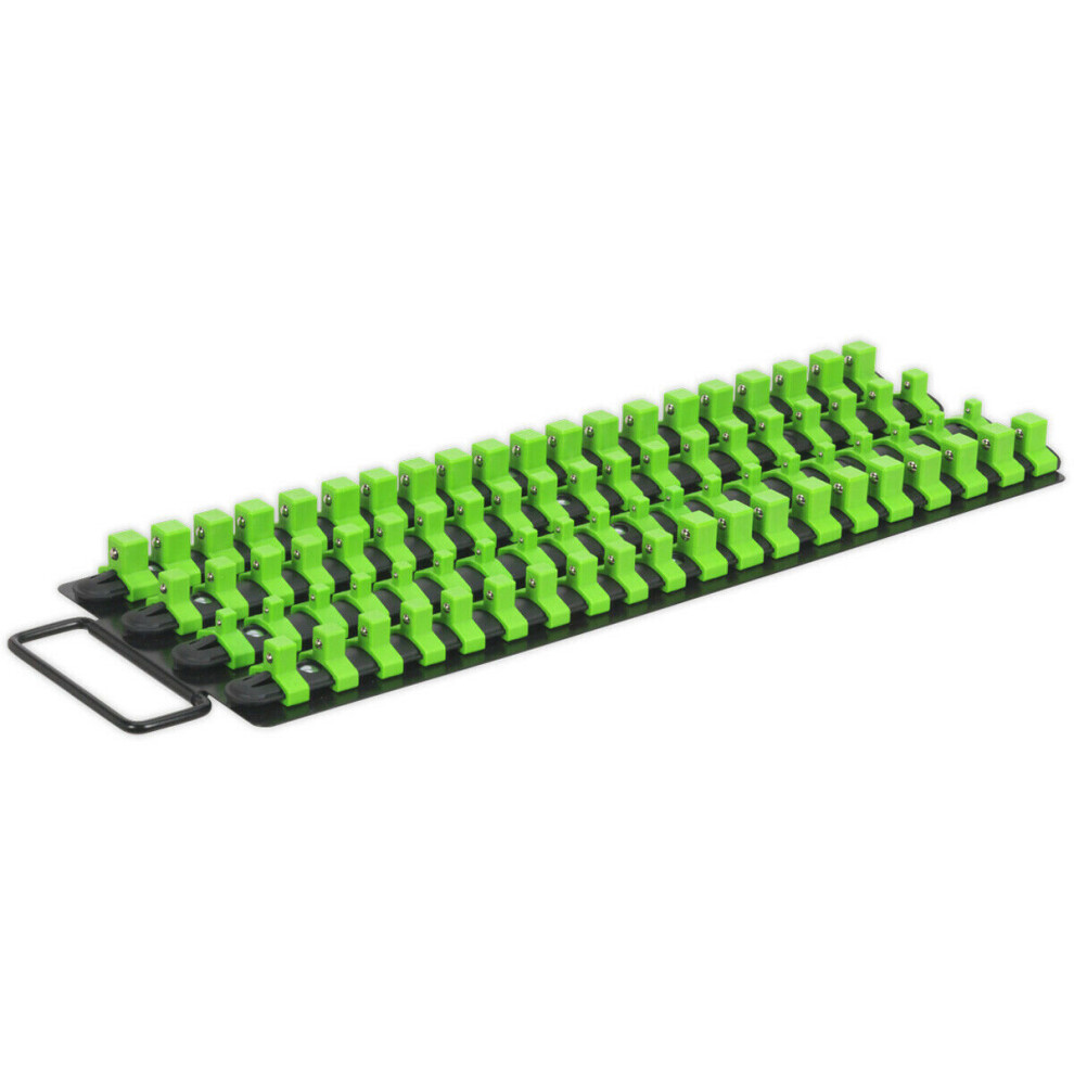 Hi-Vis - 1/4" 3/8" & 1/2" Square Drive Bit Holder - Retaining Rail Bar Storage 5056524241974