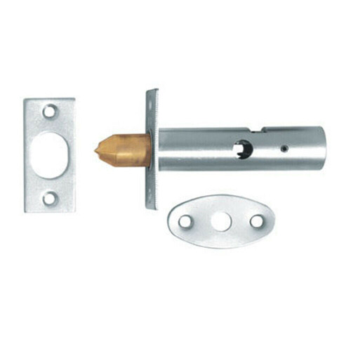 Loops 60mm Security Door Rack Bolt 32mm Fixing Centres Satin Chrome Door Latch 1