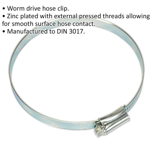 Loops 30 PACK Zinc Plated Hose Clip - 90 to 110mm Diameter - External Pressed Threads 1