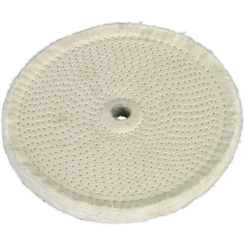 Cotton Buffing Wheel - 200 x 16mm - 16mm Bore - Bench Grinder Wheel - Fine