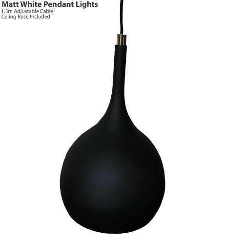 Loops Hanging Ceiling Pendant Light Matt Black & Copper Kitchen Lamp Built in LED 2