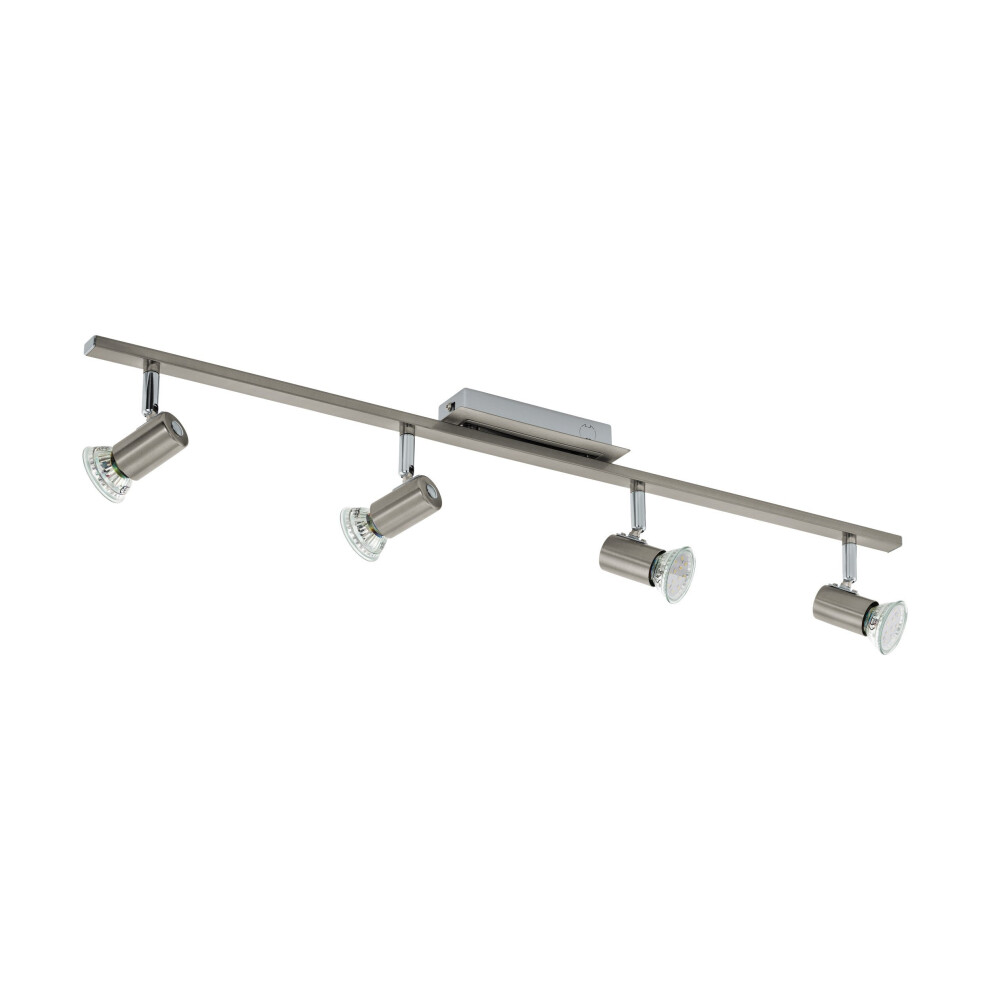 Loops Semi Flush Ceiling Colour Satin Nickel Chrome Shade Bulb Gu10 4X5w Light