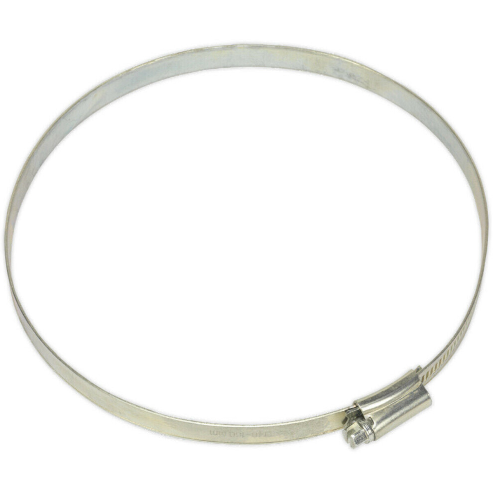 30 Pack Zinc Plated Hose Clip - 140 To 160Mm Diameter - External Pressed Threads 5056581918659