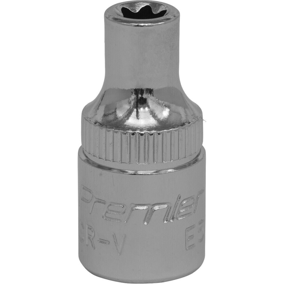 E5 TRX Star Socket Bit - 1/4" Square Drive - PREMIUM Drop Forged Head Knurled