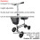 Loops Silver Steerable Knee Walker - Height Adjustable Compact Mobility Walking Aid 2