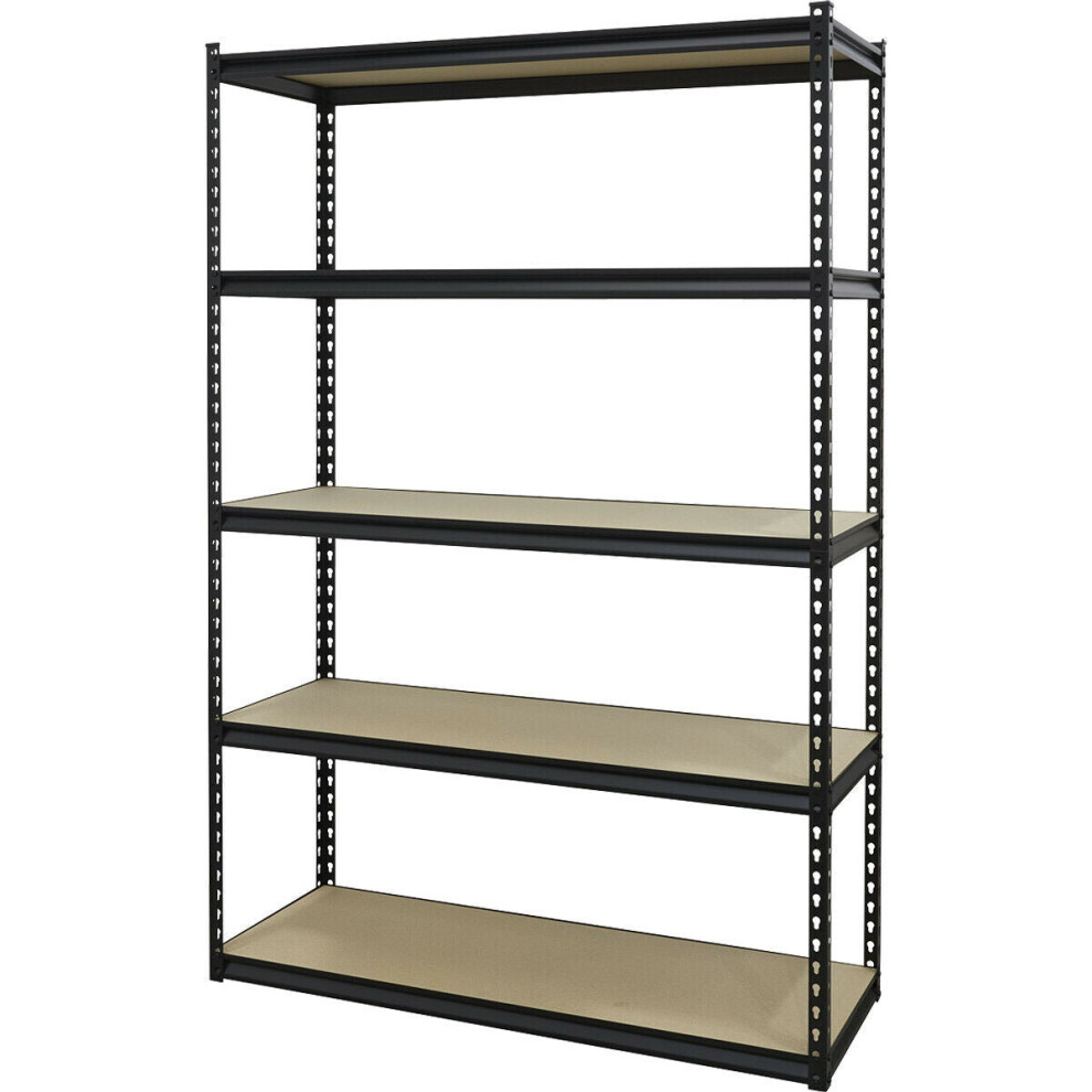 Warehouse Racking Unit with 5 Chipboard Shelves - 220kg Per Shelf - Steel Frame