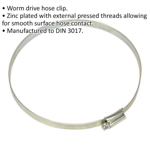 Loops 30 PACK Zinc Plated Hose Clip - 140 to 160mm Diameter - External Pressed Threads 1