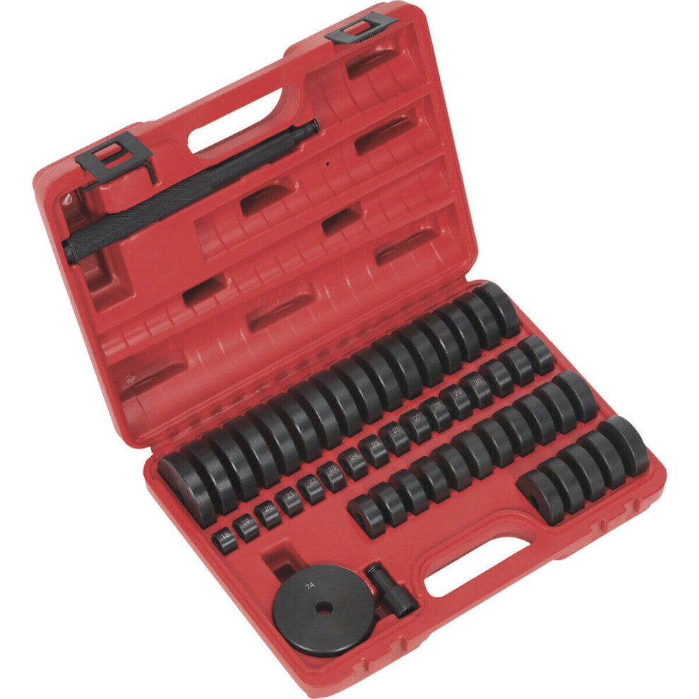 52Pc Bearing Race & Oil Seal Driver Set - 18Mm To 74Mm Housing & Press Bits 5056581942692