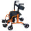 Loops Orange Deluxe Aluminium Rollator and Transit Chair 2-in-1 Dual Function Walker 3