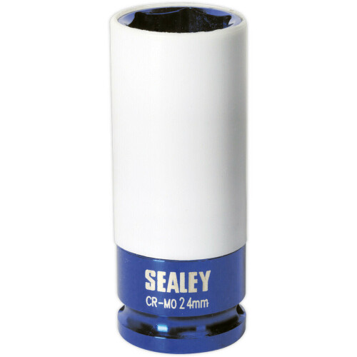 Loops 24mm Alloy Wheel Impact Socket - 1/2" Square Drive - Rim Protect Sleeved Socket