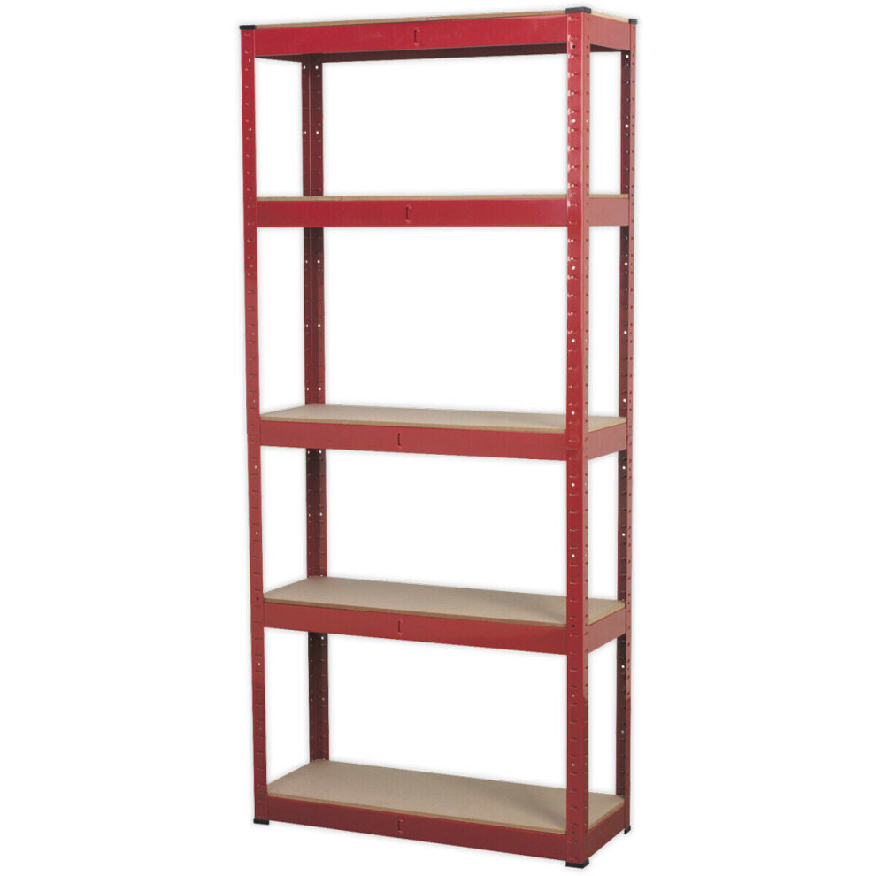 Warehouse Racking Unit With 5 Mdf Shelves - 150Kg Per Shelf - Steel Frame 5056524258460