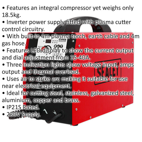 Loops 40A Plasma Cutter Inverter with Compressor - LED Display - 4m Plasma Torch 1