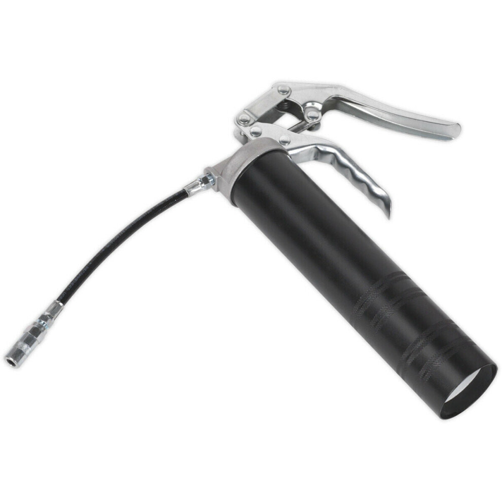 Pistol Style Screw-Type Grease Gun - Vacuum Suction - Flexible Extension Tube