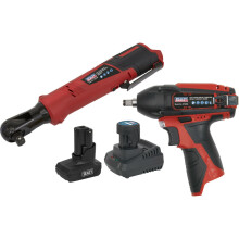 6 Piece 12V Cordless Power Tool Bundle - 2 x Batteries & Charger - Storage Bag