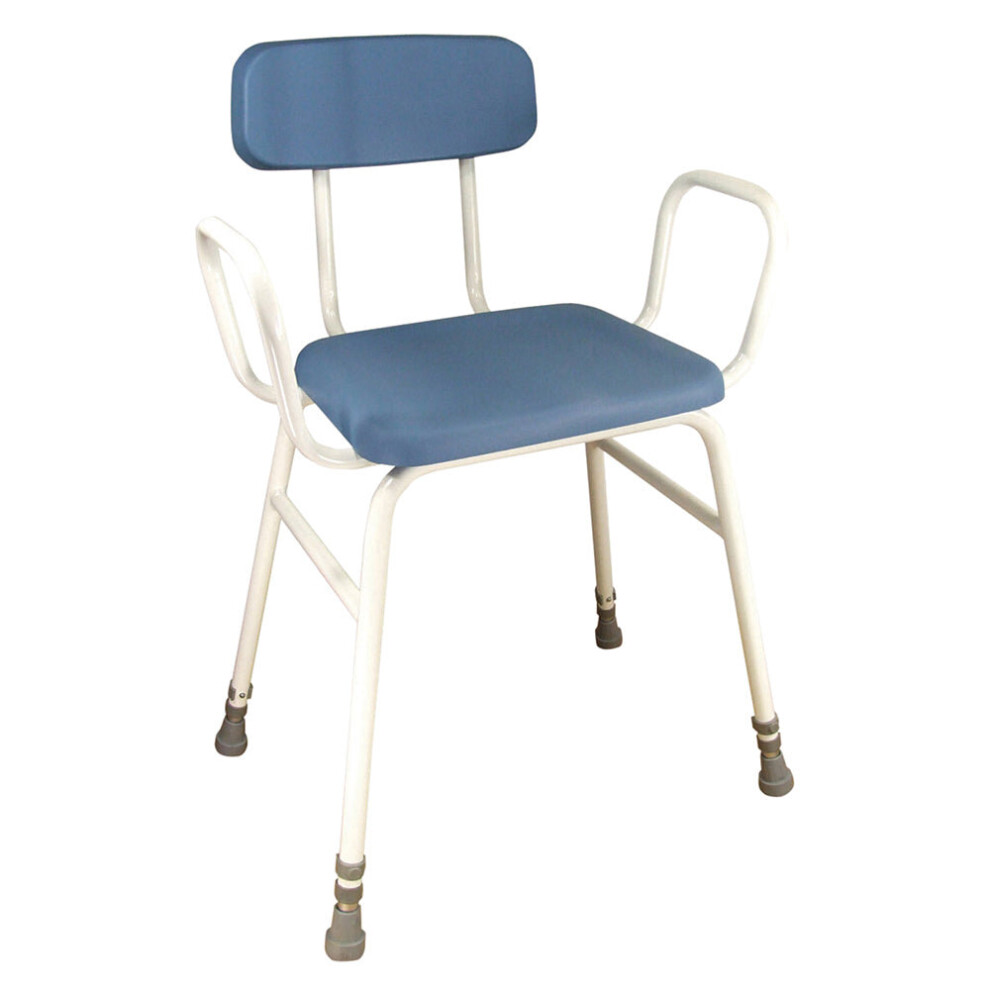 Loops Perching Stool With Arms - Padded Backrest - 500 650Mm Height - Wipe Clean Seat